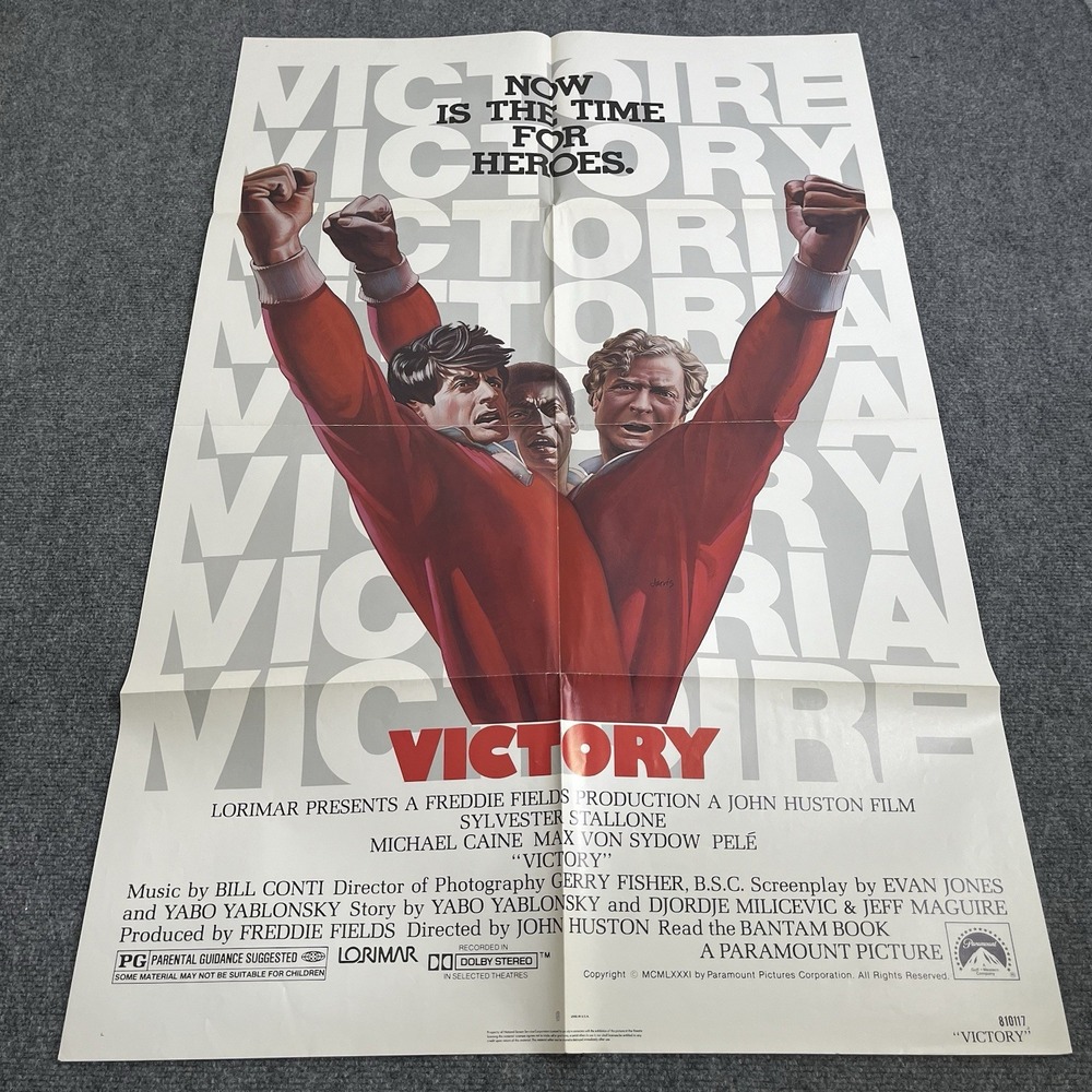 Victory 1981 Movie Poster 27x41 Michael Caine Sylvester Stallone Vintage 80s